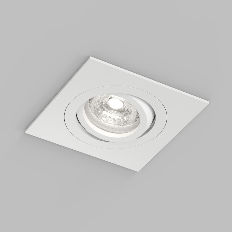 Denkirs DK2111-WH Встраиваемый влагозащищённый светильник HYDRO, IP44, до 15 Вт LED, GU10, алюминий, белый