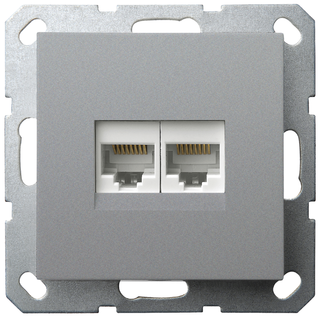 Jasmart G Алюминий Розетка RJ45 2-ая, 6 категория