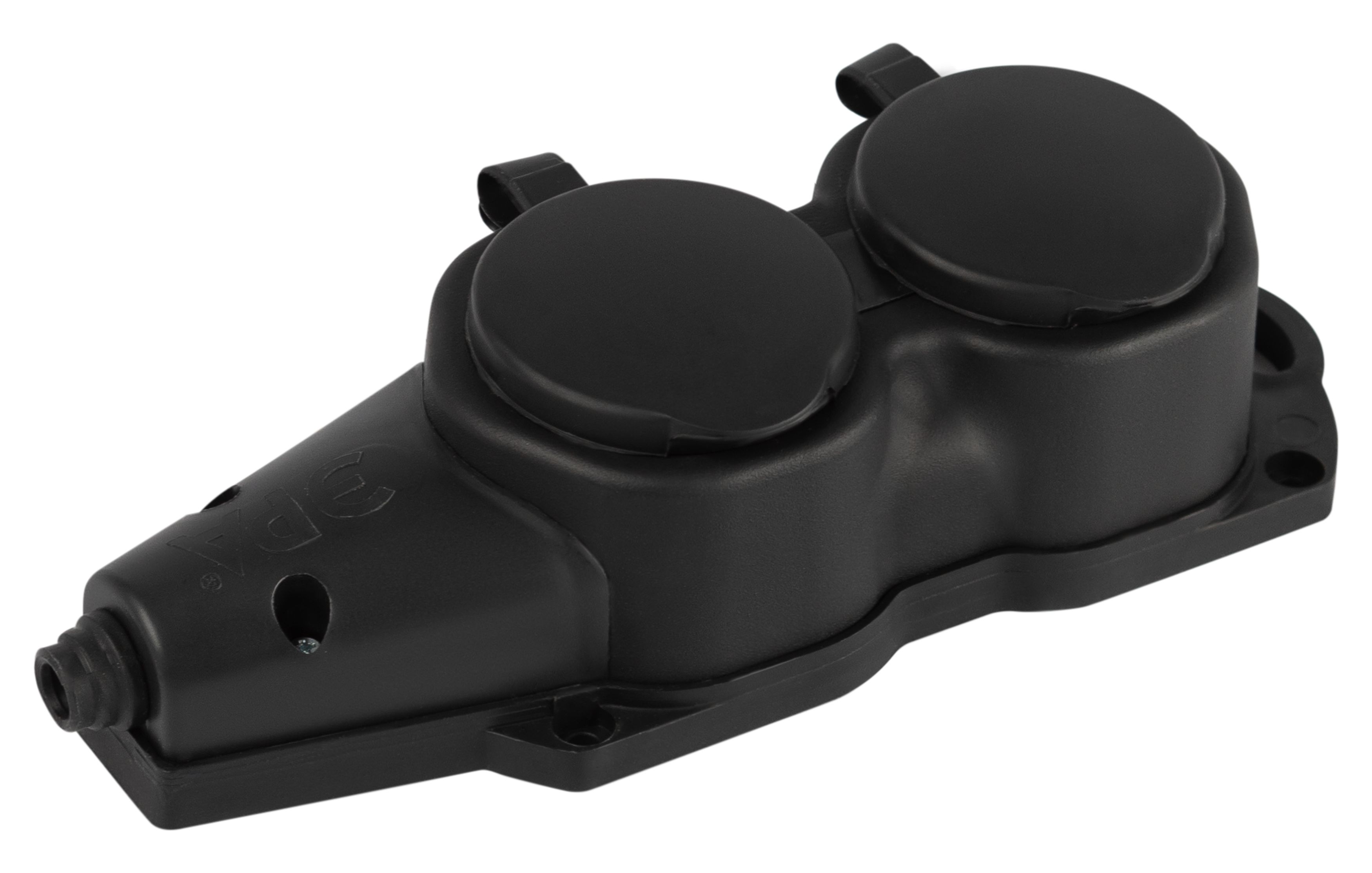 ЭРА Колодка KX-2e-B-IP44 каучуковая с заземлением 2 розетки 16A IP44 черная
