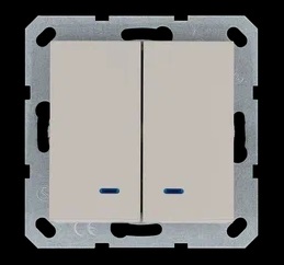 Jasmart G Тауп Выключатель 2-кл с подсветкой 10A 250V~