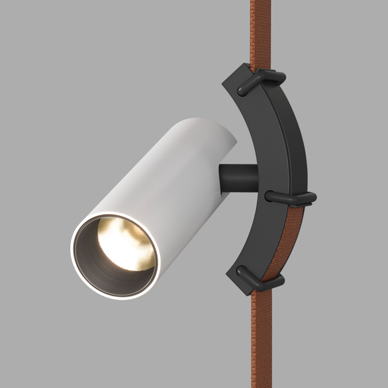 Denkirs DK5547-BW+BK Поворотный трековый светильник Belty Spot со светодиодом d35mm L127mm 48V 7W 30° 3000K IP20 белый с черным алюминий