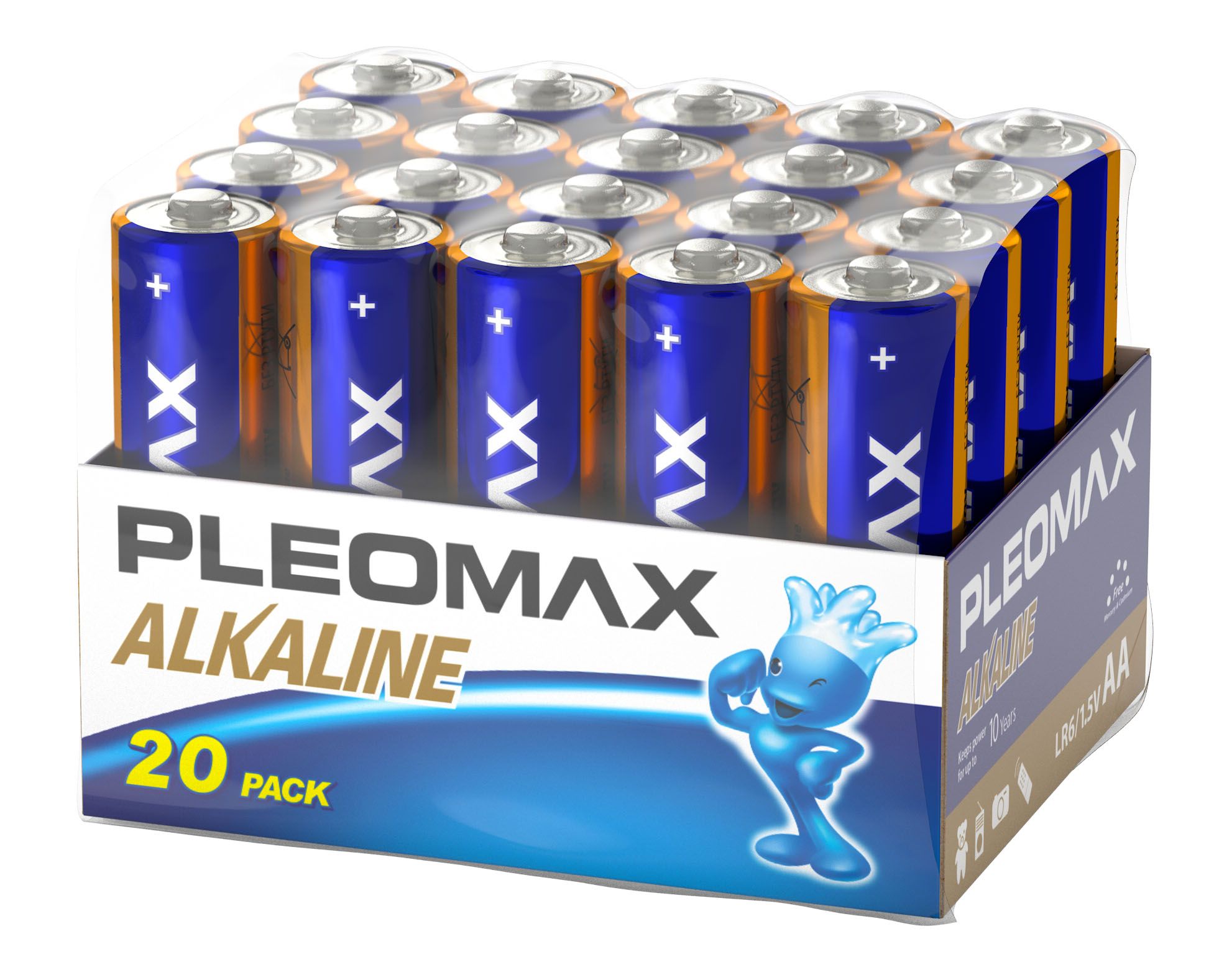 Батарейки Pleomax LR6-20 bulk Alkaline (20/480/69120)