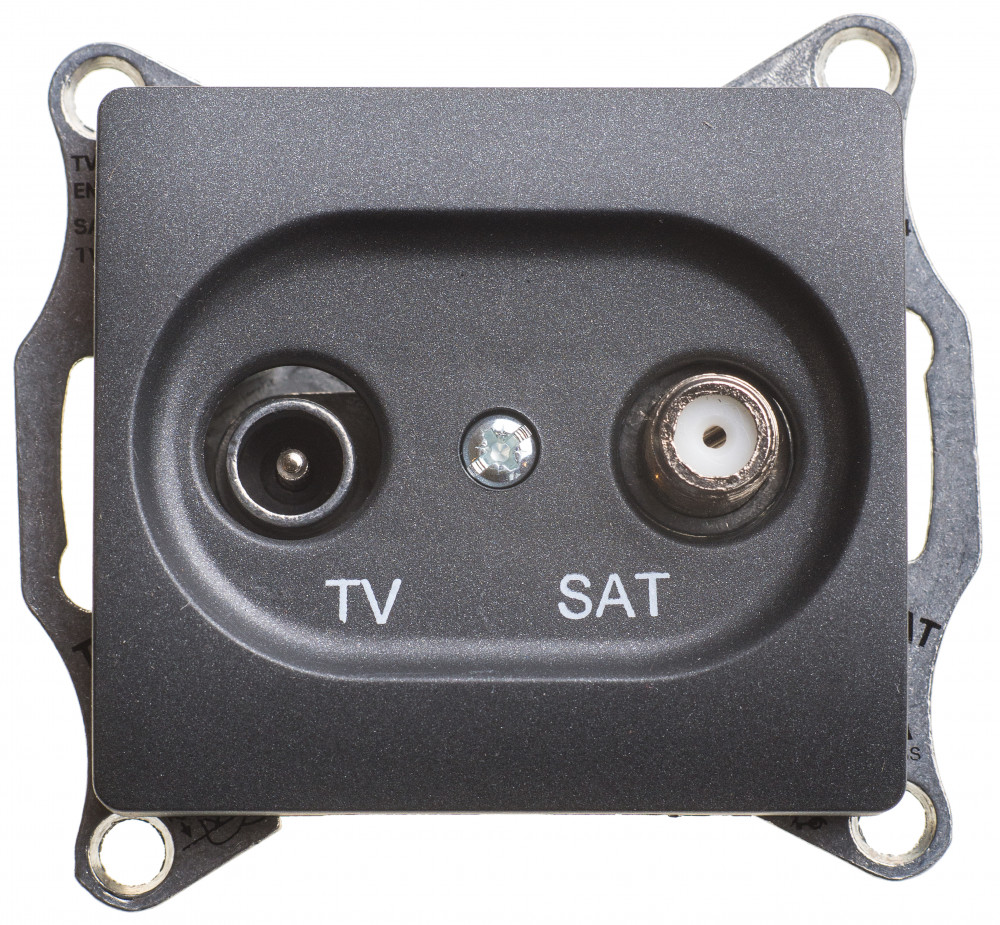 SE Glossa Антрацит Розетка TV-SAT оконечная 1DB