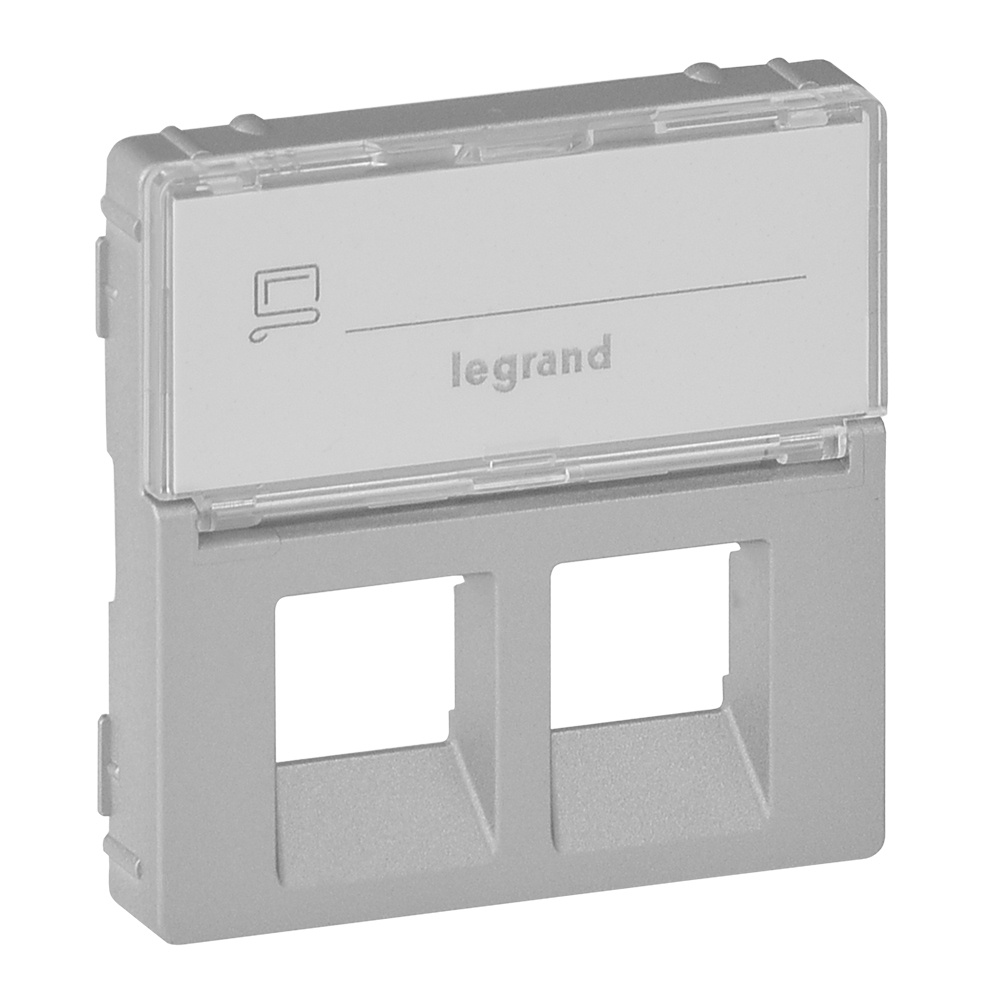 Legrand Valena LIFE Алюм Накладка розетки ТЛФ/комп 2-ой с полем для надписи