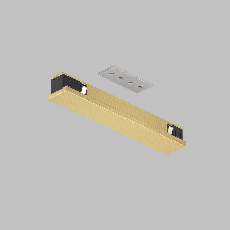 Denkirs TR5722-SB Электрический коннектор прямой для трека SHINE BASE, 48V DC, IP20, сатинированная латунь, алюминий