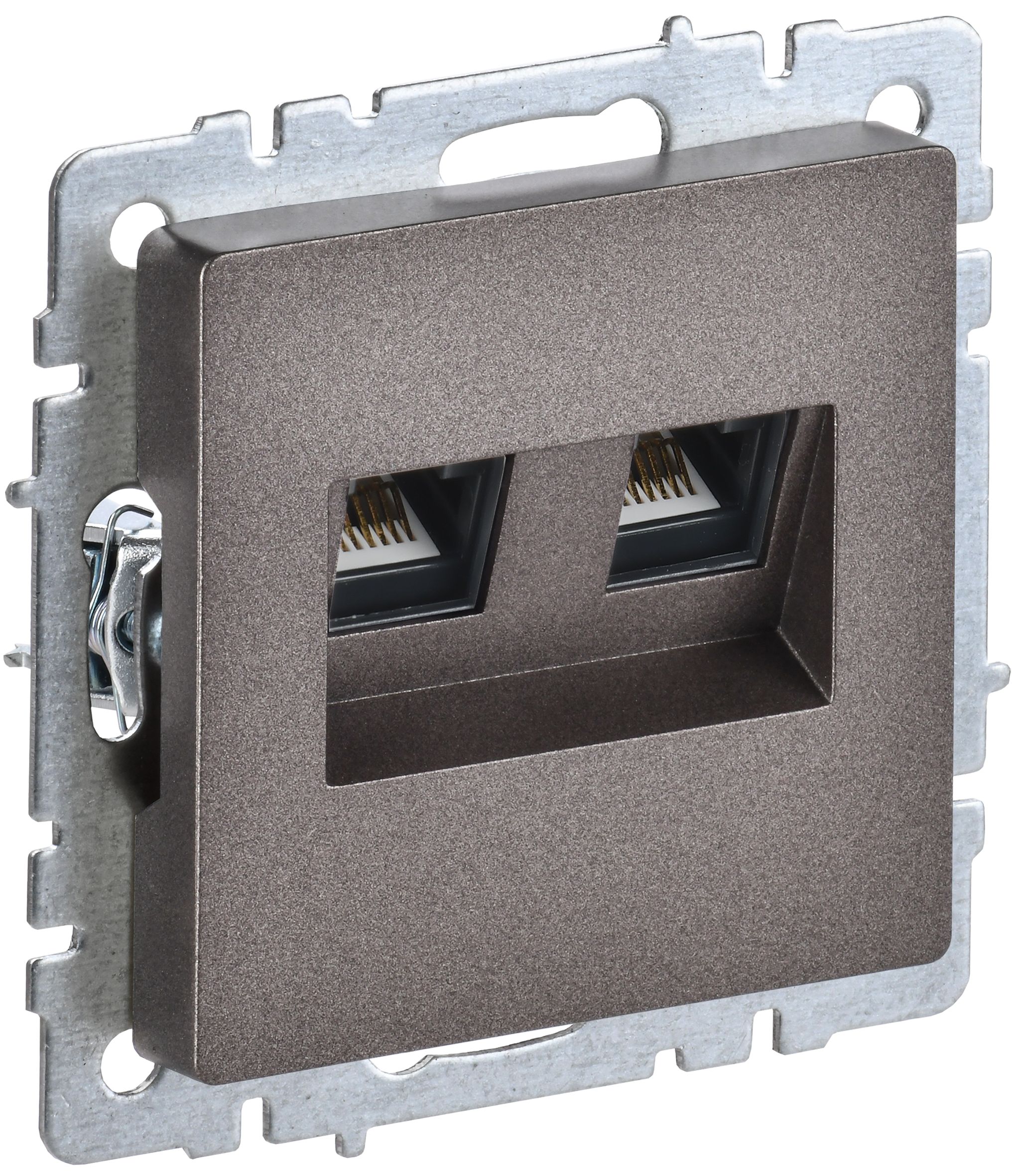 IEK BRITE BASE Темн.бронза Розетка комп. 2-ая RJ45 кат.6 РК11-2-БрТБ