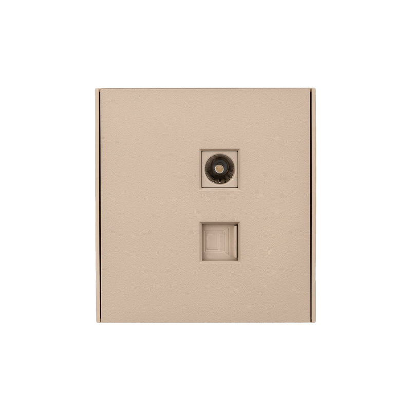 KRANZ STRONG Розетка компьютерная RJ45 кат6 + TV с/у шелк, с 1-пост. рамкой