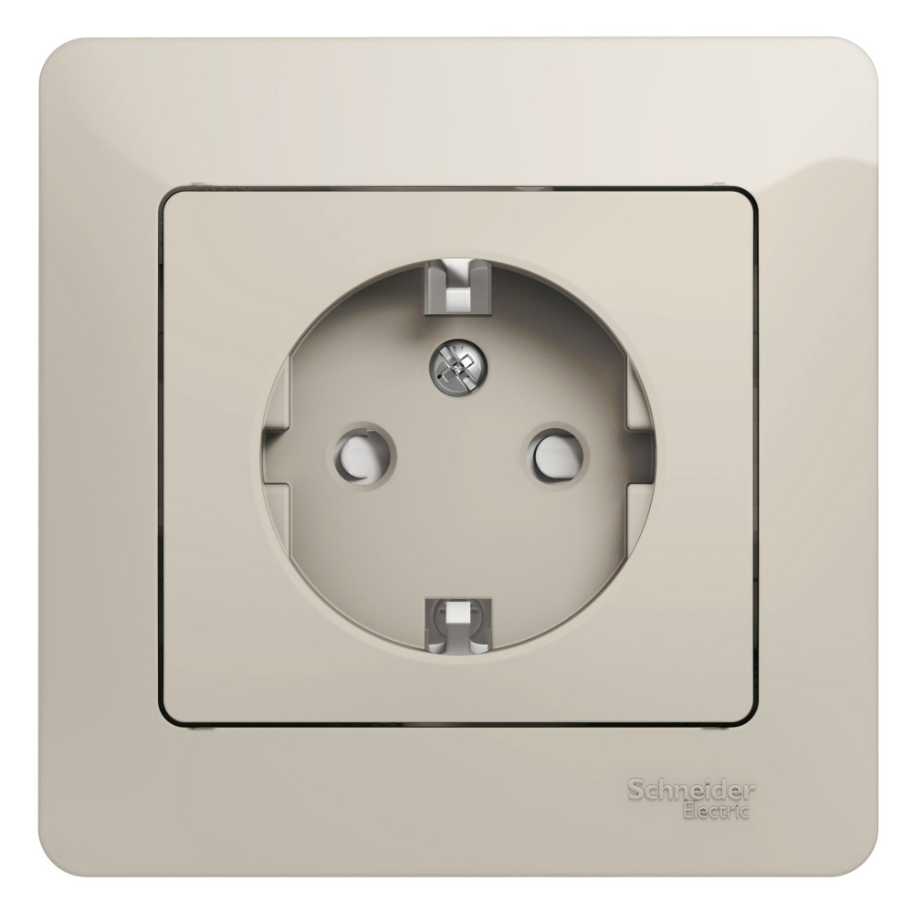 SE Glossa Молочный Розетка с/з со шторками (в сборе)
