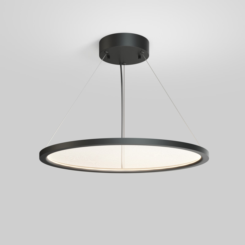 Denkirs DK6617-BK Подвесной светильник горизонтальный VEIL, 35 Вт, Ø600×В1500 мм, LED 2700-6000K, IP20, пульт Д/У