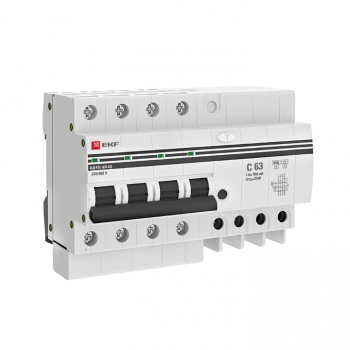 EKF PROxima АД-4 Диф. Автомат (C)   63А/100мА тип АС 6кА , электронный, селективный