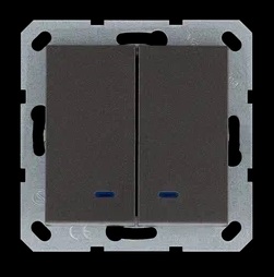 Jasmart G Мокко Выключатель 2-кл с подсветкой 10A 250V~
