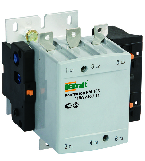 Dekraft Контактор 115А 380В АС3 1НО+1НЗ КМ-103
