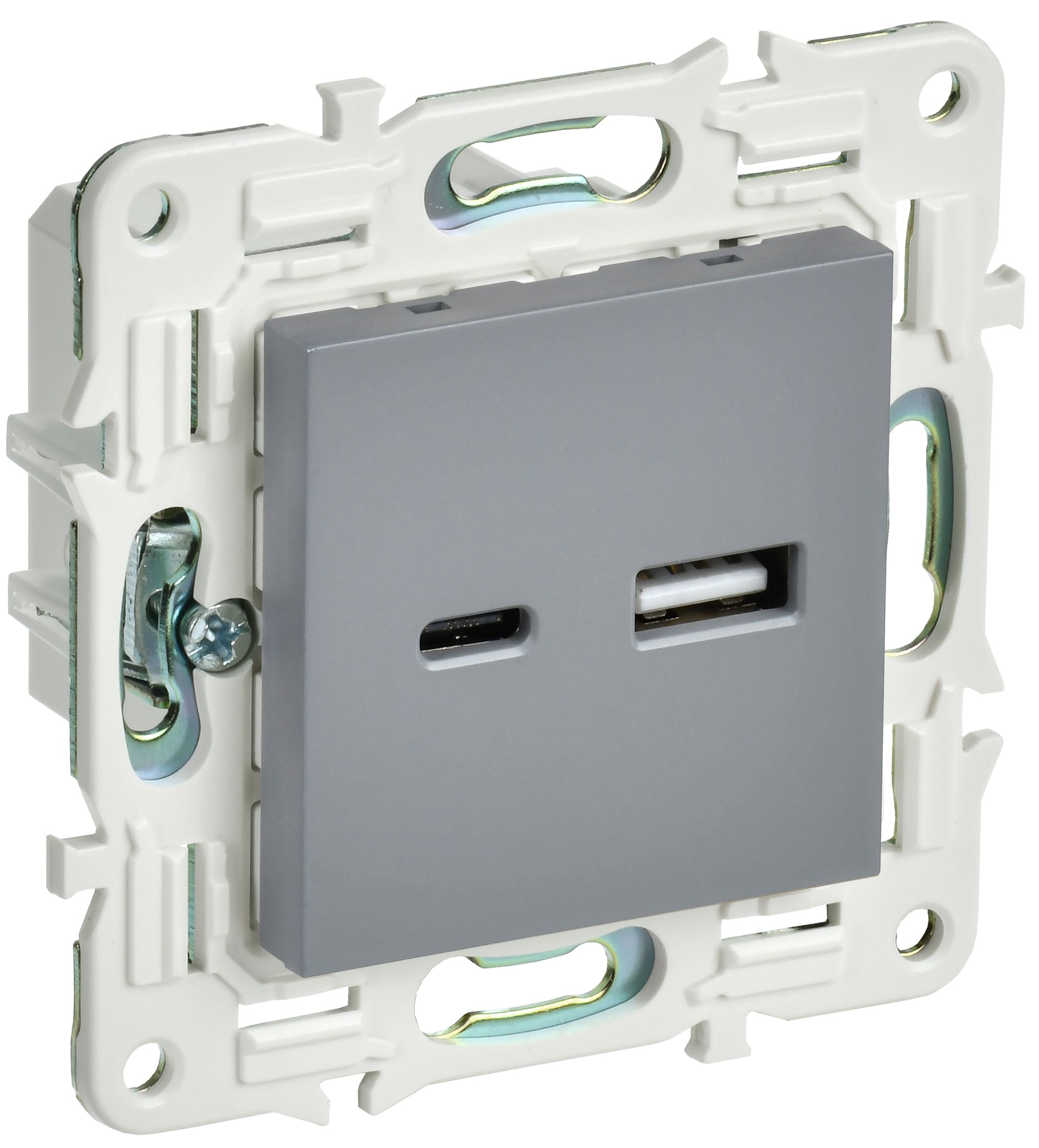 IEK SKANDY Серый Розетка USB A+C 3,1А SK-R14Gr
