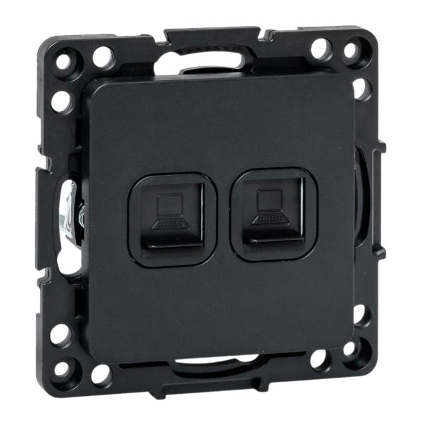 EKF Стокгольм Механизм Розетки RJ-45 2-местной черный.