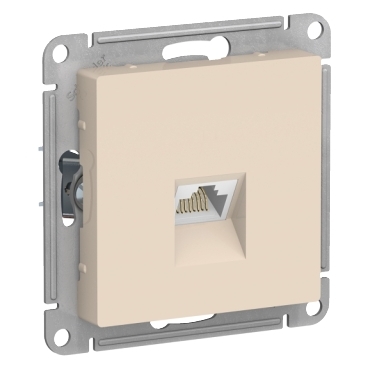 SE AtlasDesign Бежевый Розетка компьютерная RJ45, кат. 6A, механизм