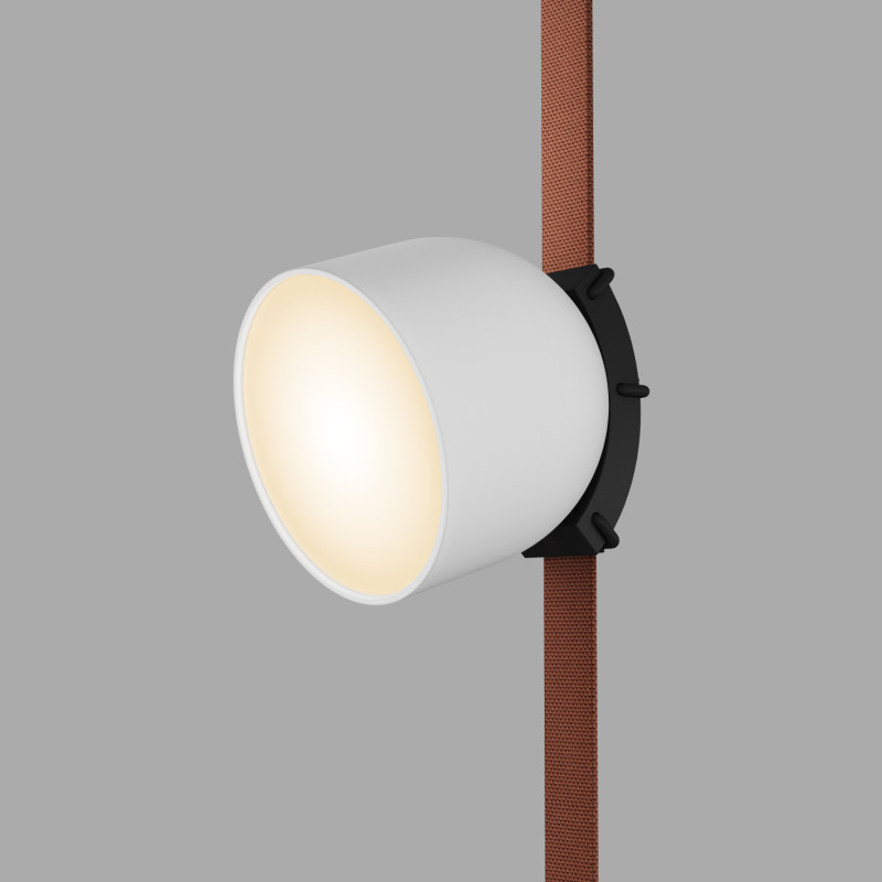 Denkirs DK5543-WH+BK Поворотный трековый светильник Belty Spot со светодиодом d100mm H107mm 48V 12W 120° 3000K IP20 белый с черным алюминий