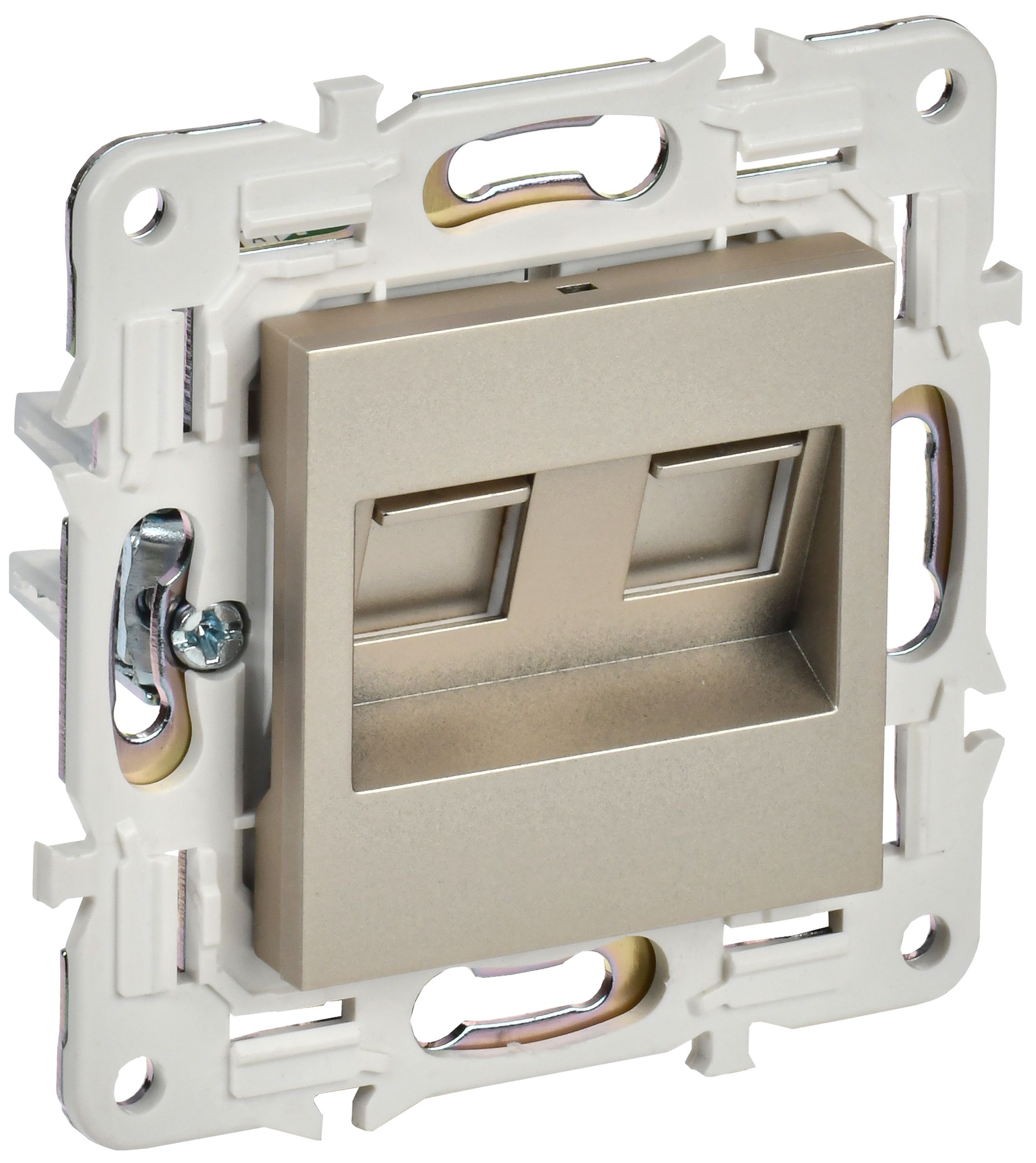 IEK SKANDY Шампань Розетка компьютерная двойная RJ45 кат.5E SK-K03Sh