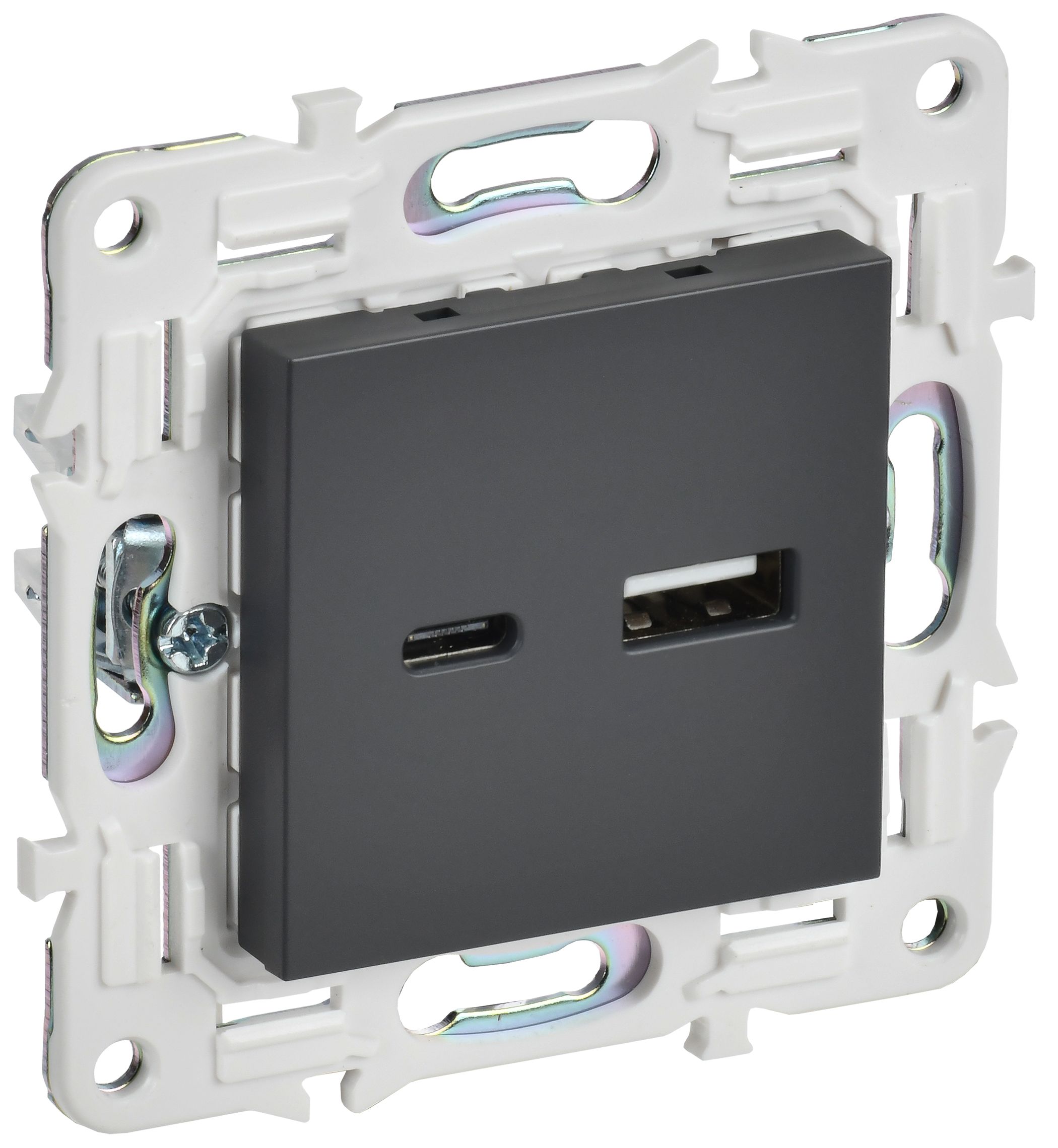 IEK SKANDY Титан Розетка USB A+C 3,1А SK-R14T