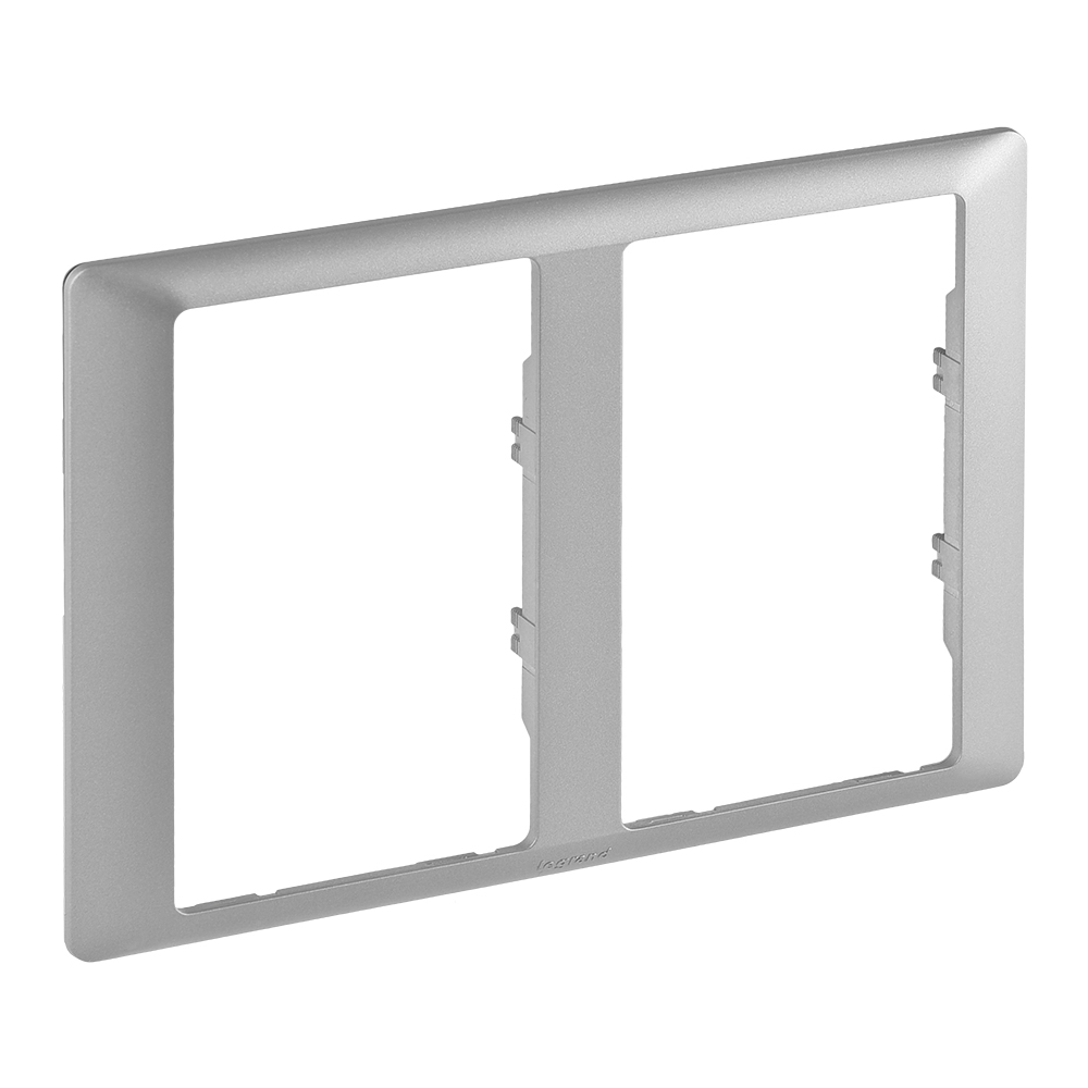Legrand Valena LIFE Алюминий Рамка для двойных розеток 2-постовая