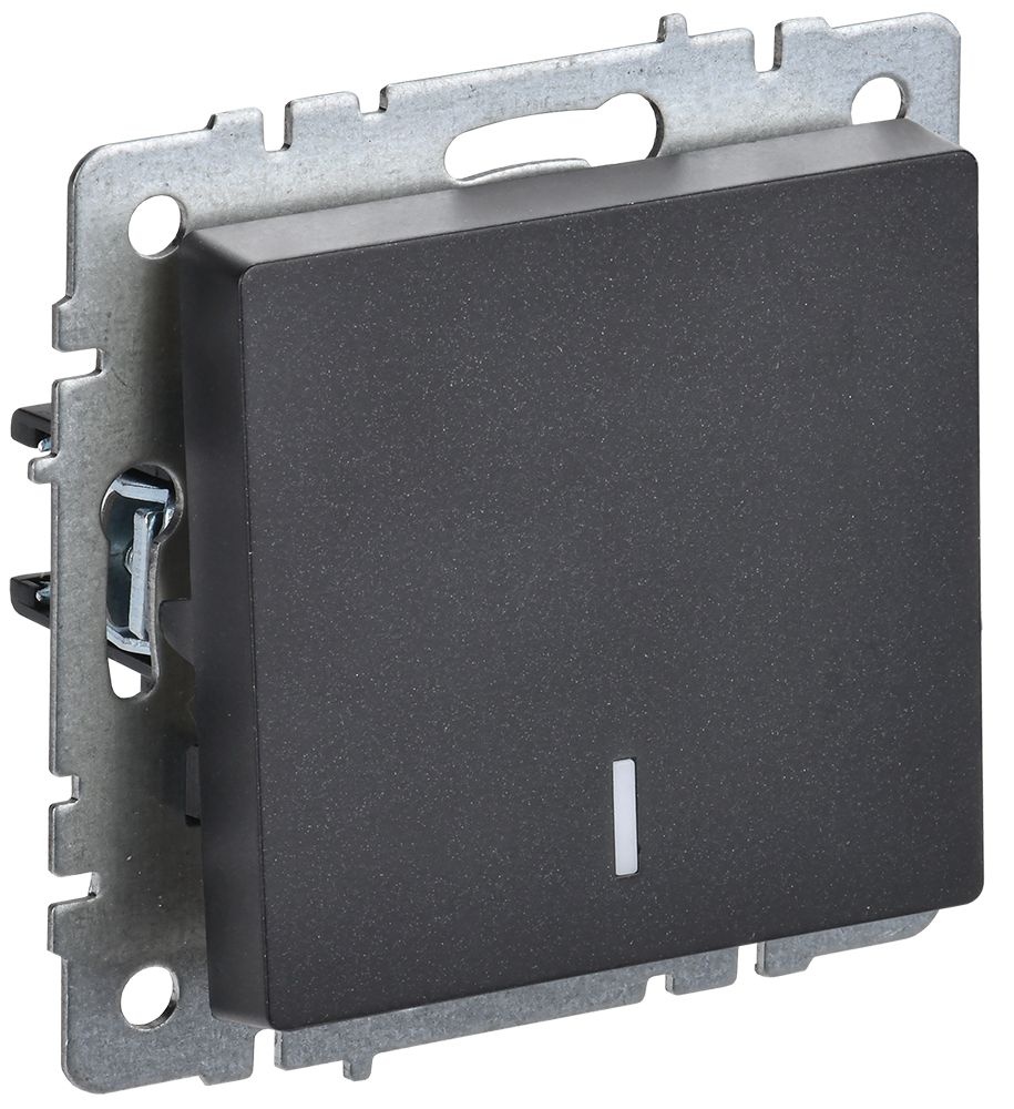 IEK BRITE BASE Черный Выключ. 1-кл. прох. с инд. 10А ВС10-1-7-БрЧ