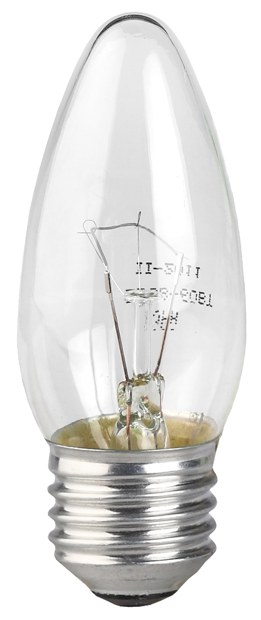 Лампочка ЭРА B36 40Вт Е27 / E27 230В свечка прозрачная цветная упаковка