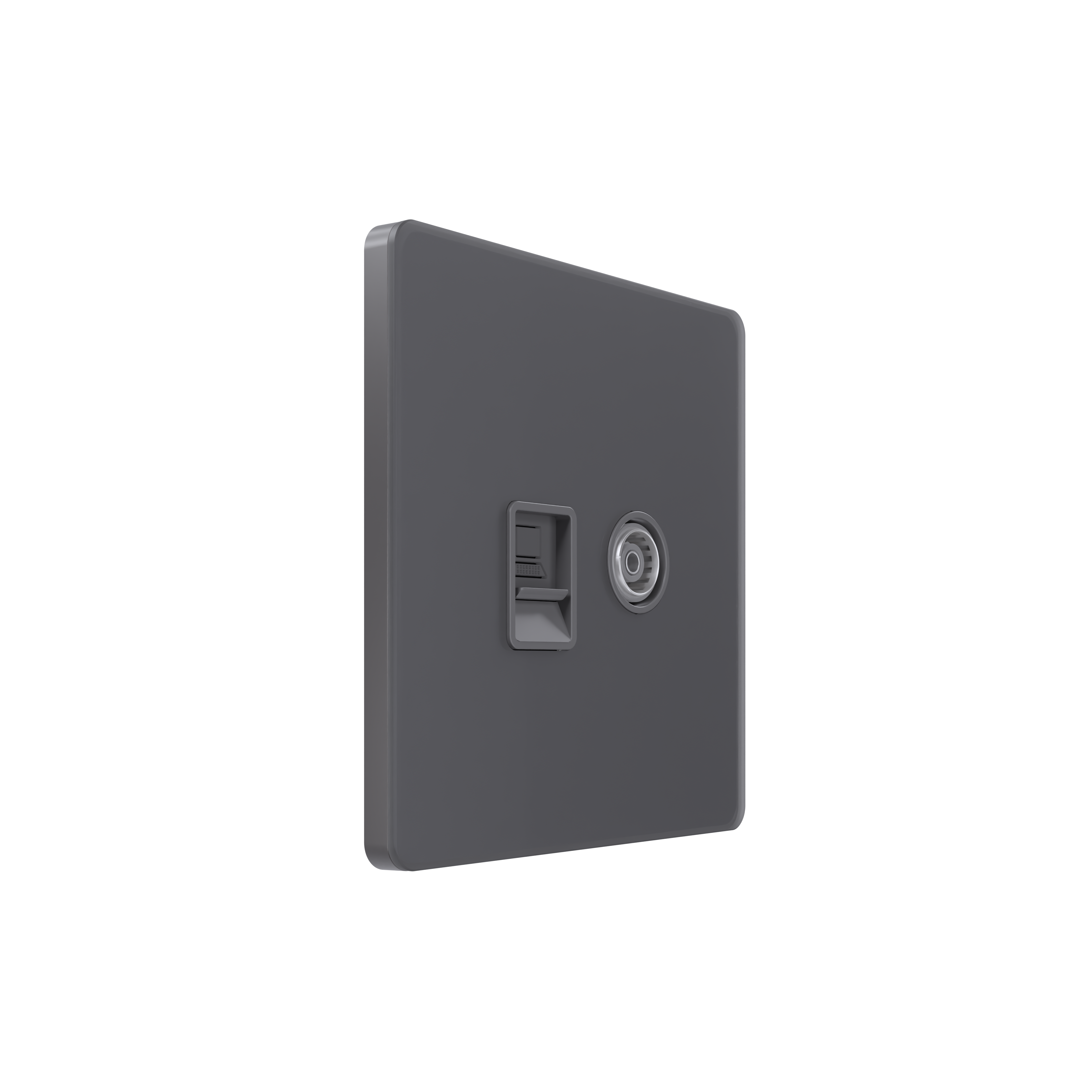Systeme Electric Systeme Infinity Вулканический пепел Розетка информационная TV/FM и RJ-45 кат.5е