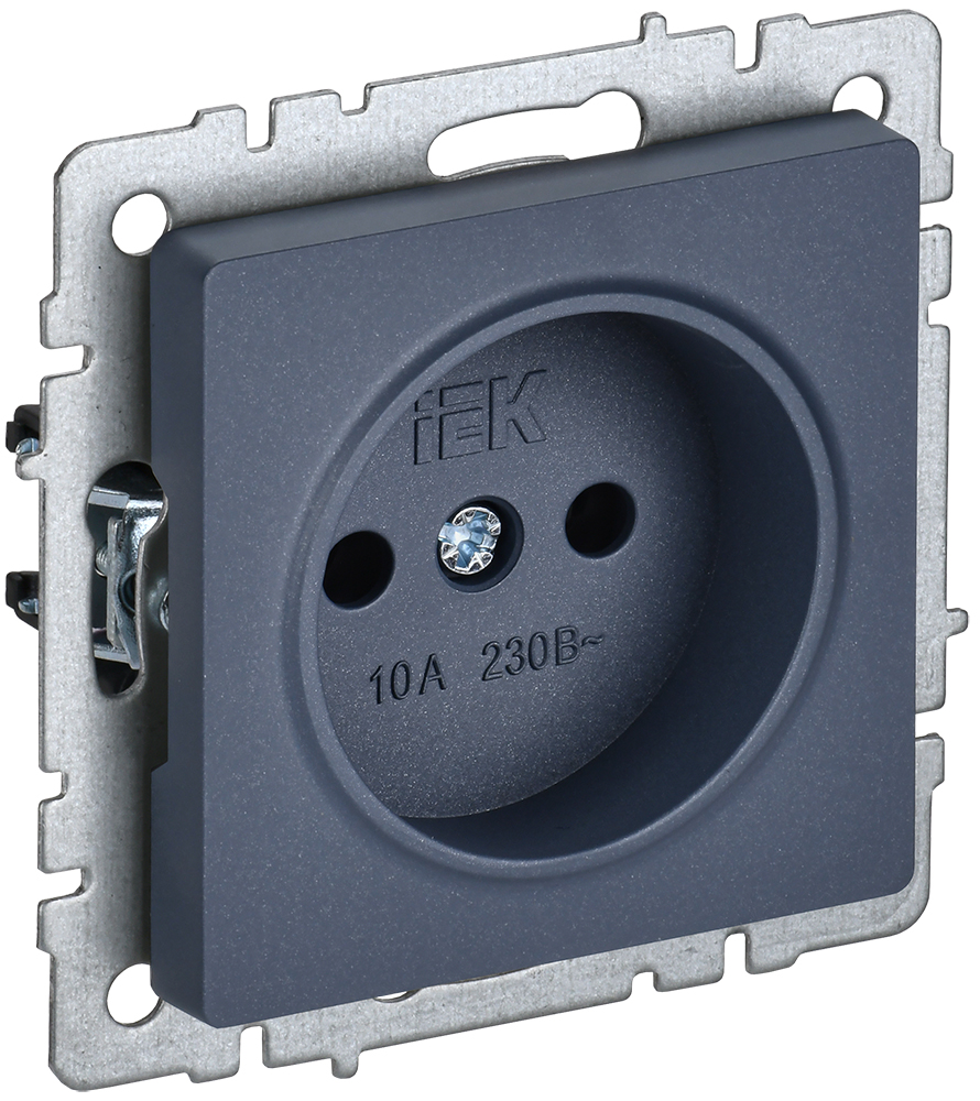 IEK BRITE Розетка 1-местная без заземления без защитных шторок 10А РС10-1-0-БрМ маренго
