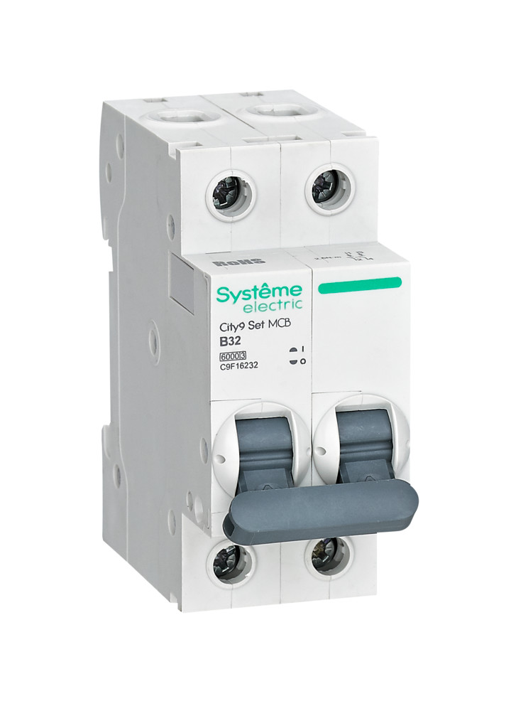 Systeme Electric City9 Set Автоматический выключатель (АВ) B 32А 2P 6kA 230В