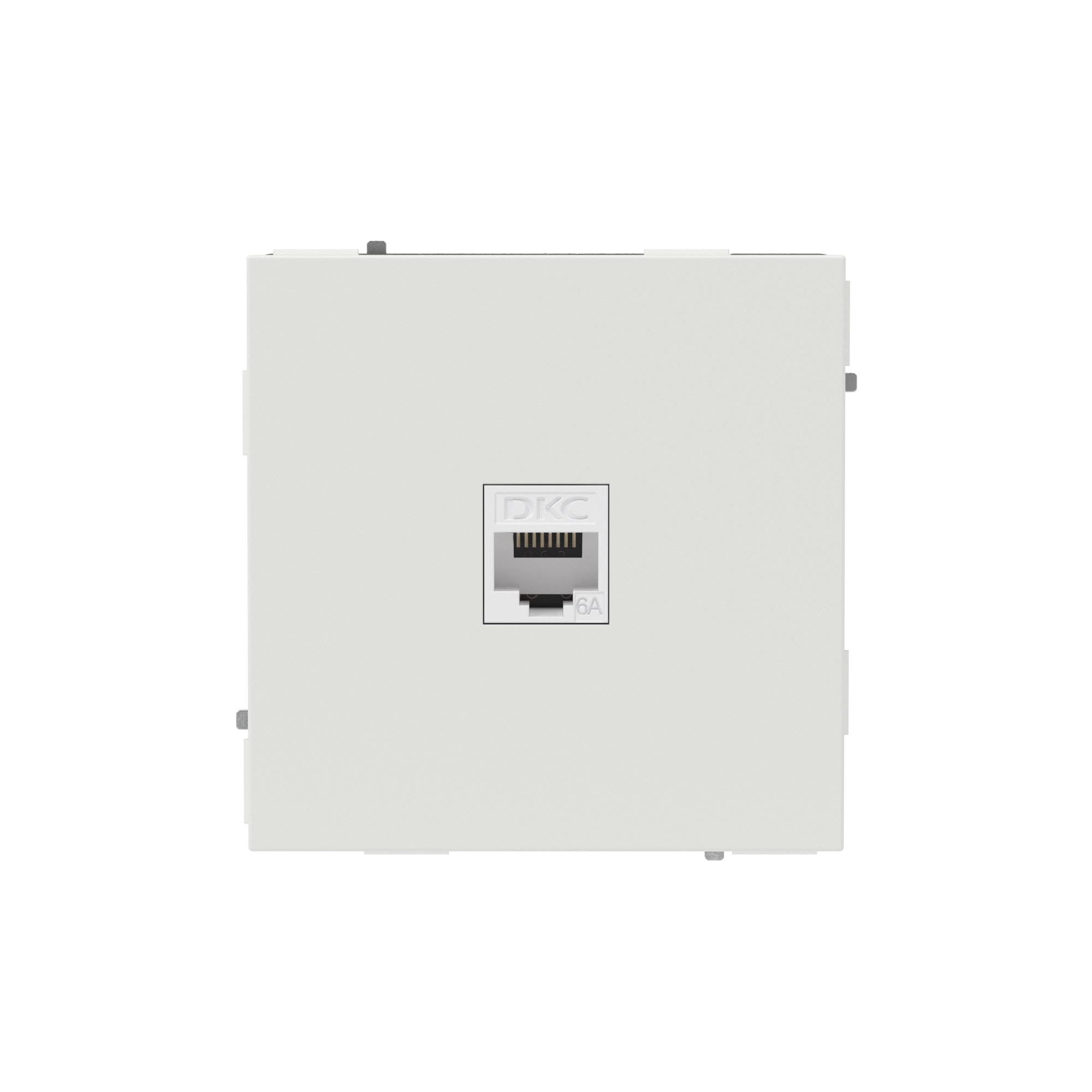DKC KANT Компьютерная розетка RJ-45 без шторки, кат.6А одинарная,белый песок