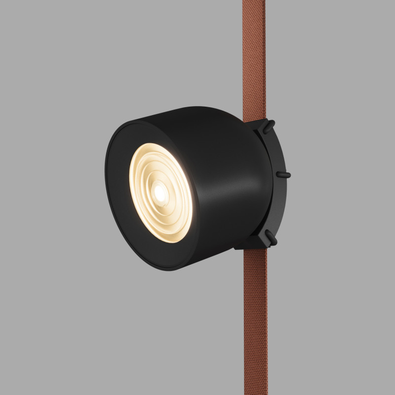Denkirs DK5541-BK Поворотный трековый светильник Belty Spot со светодиодом d100mm H107mm 48V 12W 38° 3000K IP20 черный алюминий