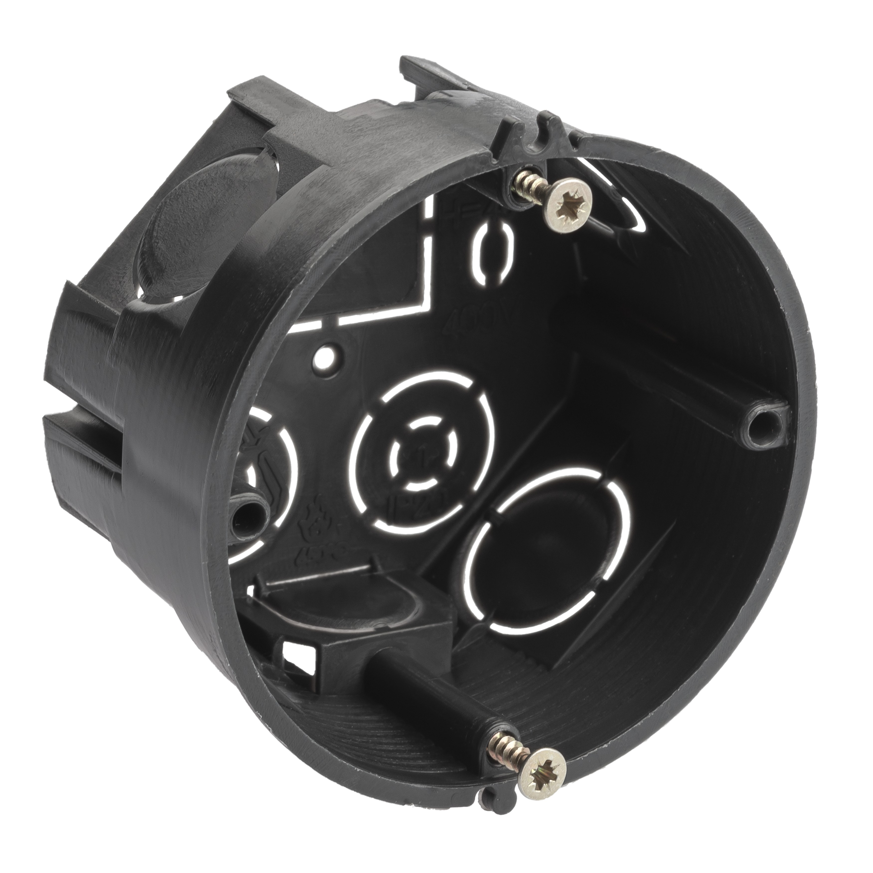 ЭРА Коробка установочная KUT-68-40-black черная 68х40мм для твердых стен саморезы IP20