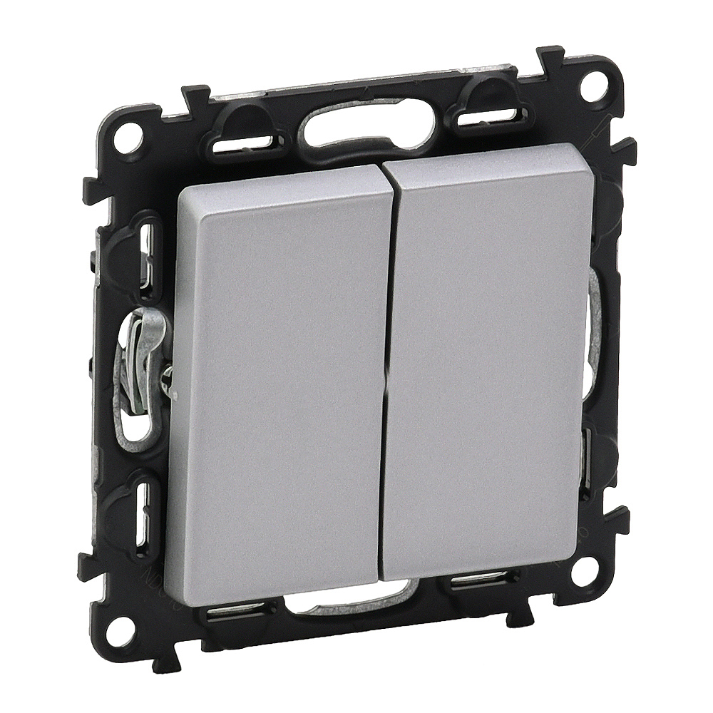 Legrand Valena LIFE DIY Алюм Выключатель 2-клавишный 10А 250В