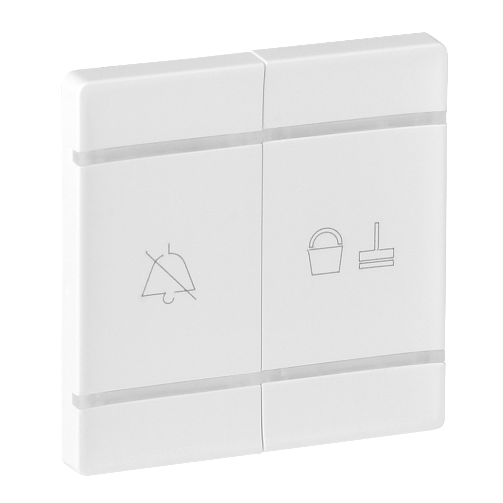 Legrand Valena LIFE Бел MyHome Накладка дв. для мех. BUS/SCS.С сим. "Не бесп" и "Убрать ном".2 мод