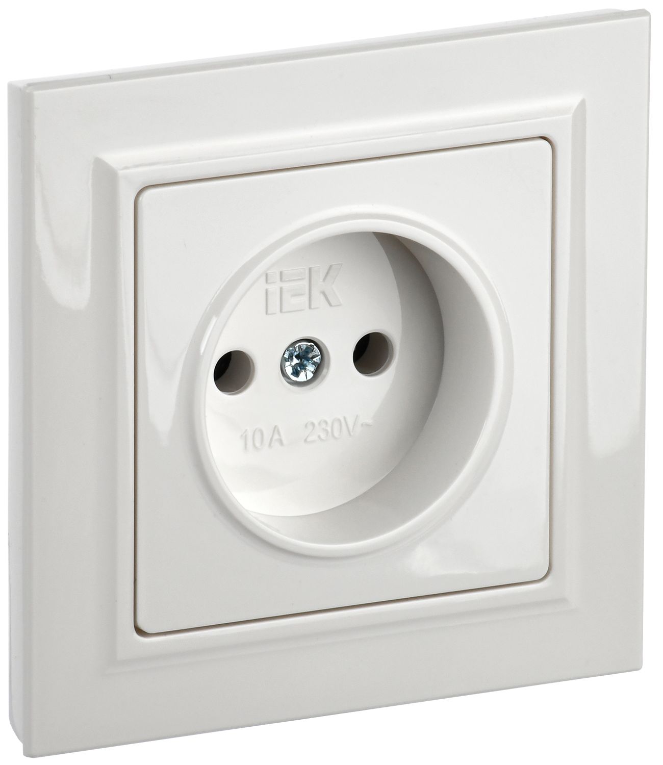 IEK BRITE Белый Розетка без з/к/ш 10А в сборе РСР10-1-0-БрБ