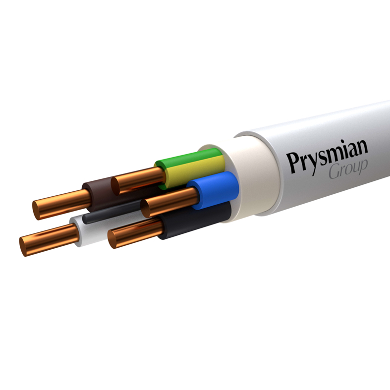 Кабель NYM-J 5x2,5 ок (N, PE) (Серый РЭК-Prysmian)