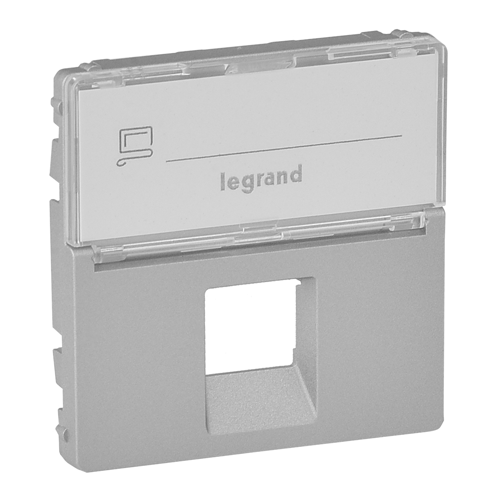 Legrand Valena LIFE Алюм Накладка розетки ТЛФ/комп 1-ой с полем для надписи