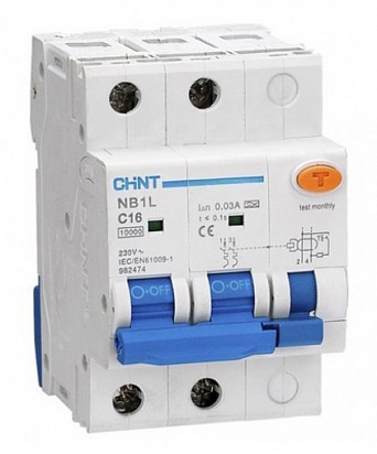 CHINT Диф. авт. выкл. NB1L 1P+N C32 300mA тип AC 10kA (36mm) (R)