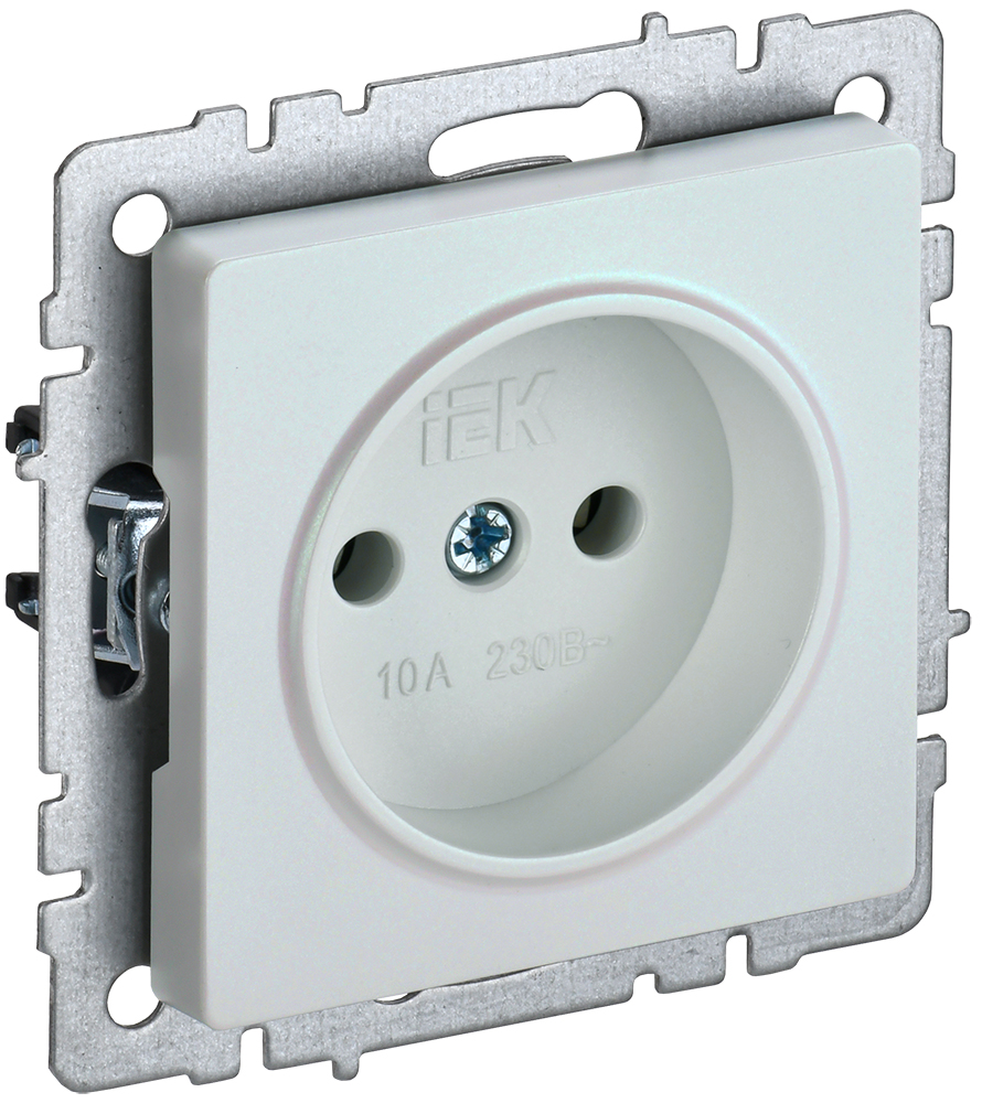 IEK BRITE Розетка 1-местная без заземления без защитных шторок 10А РС10-1-0-БрЖ жемчуг