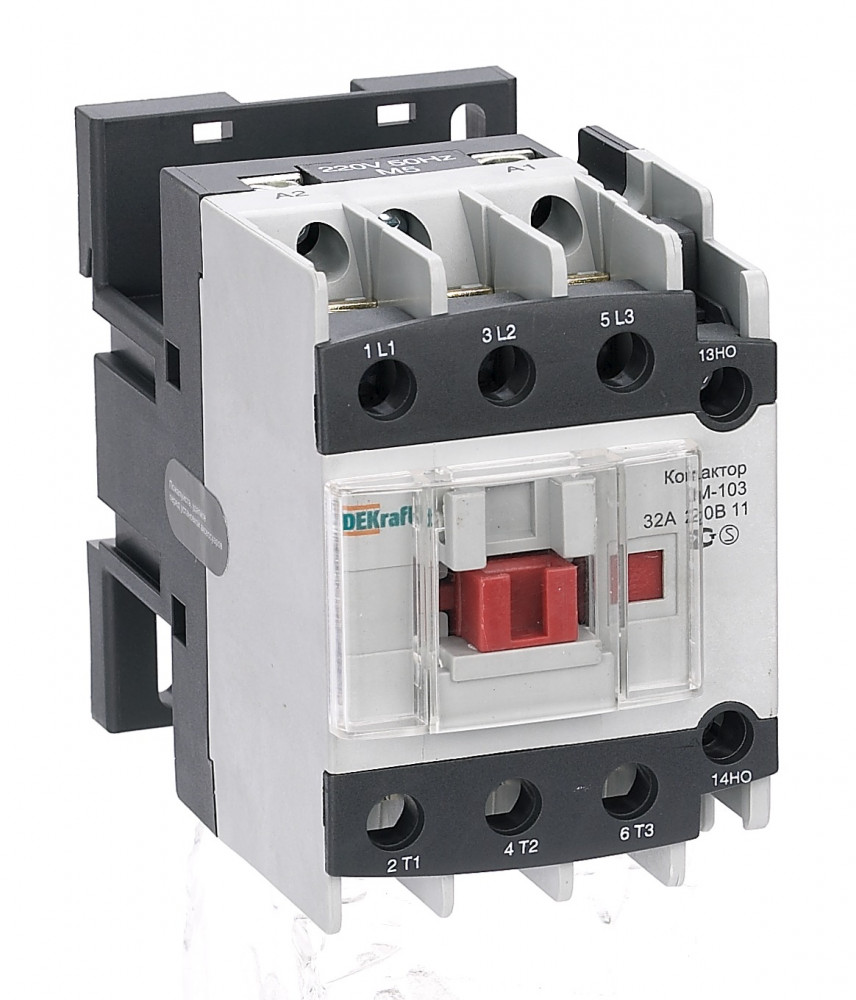 Dekraft Контактор 32А 220В АС3 1НО+1НЗ КМ-103
