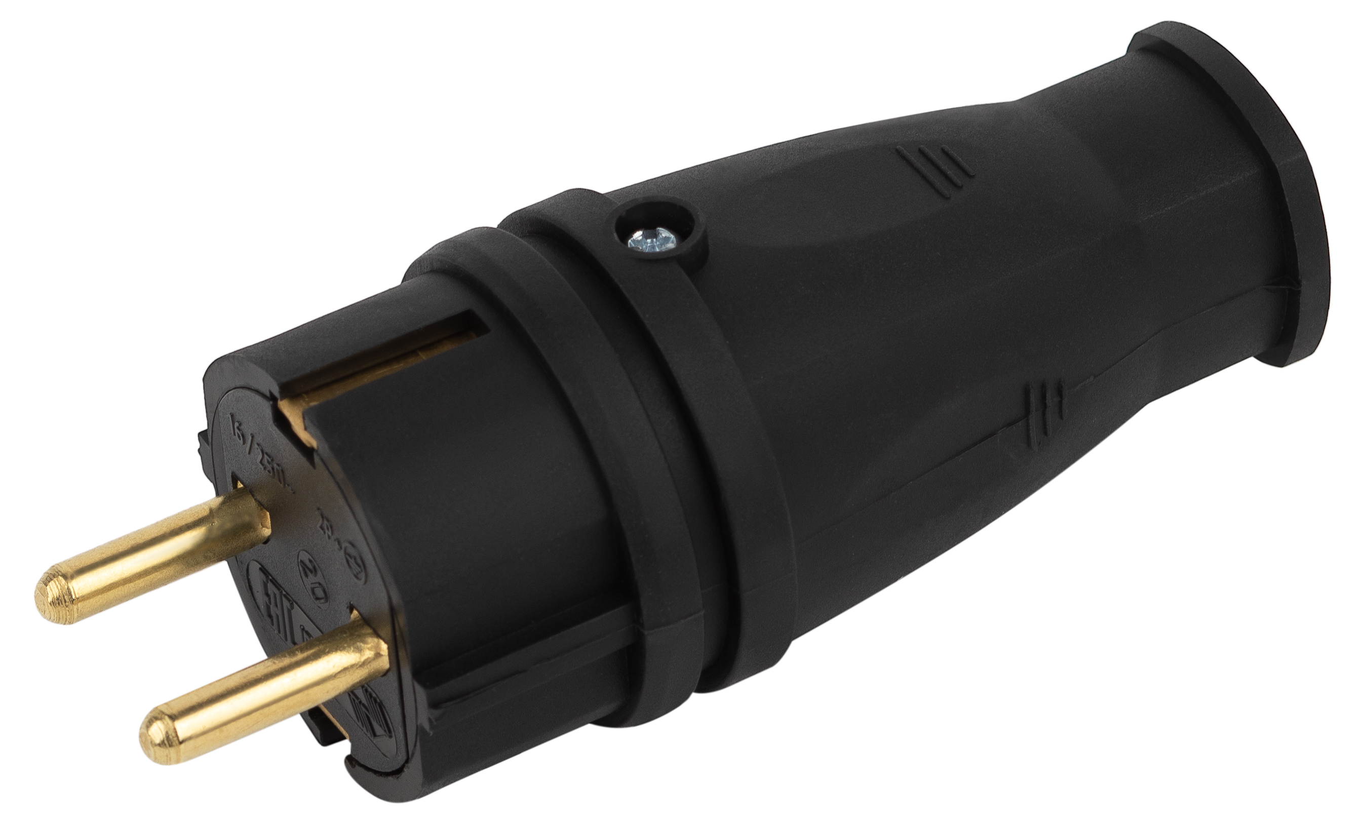 ЭРА Вилка VX10-B-IP44 каучуковая c заземлением 16А IP44 прямая черная