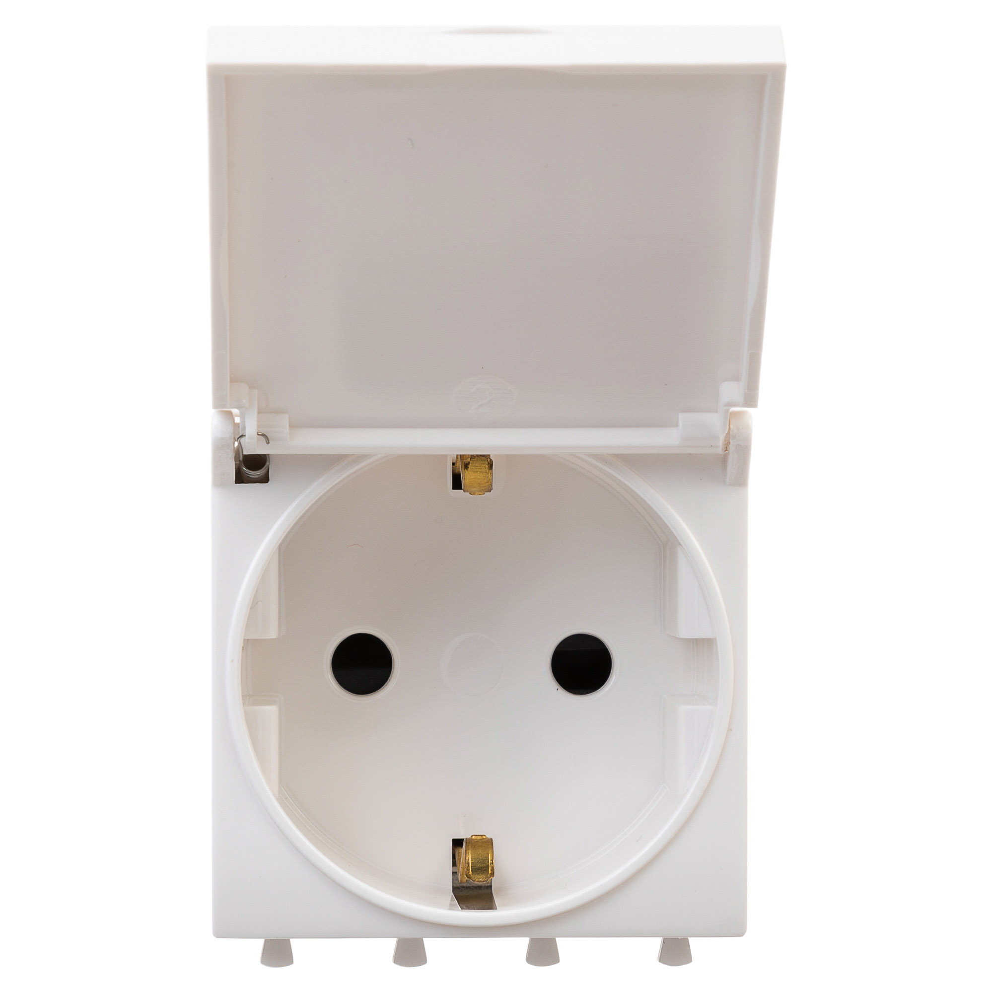 DKC Avanti Белый Розетка 2P+E со шторками IP41