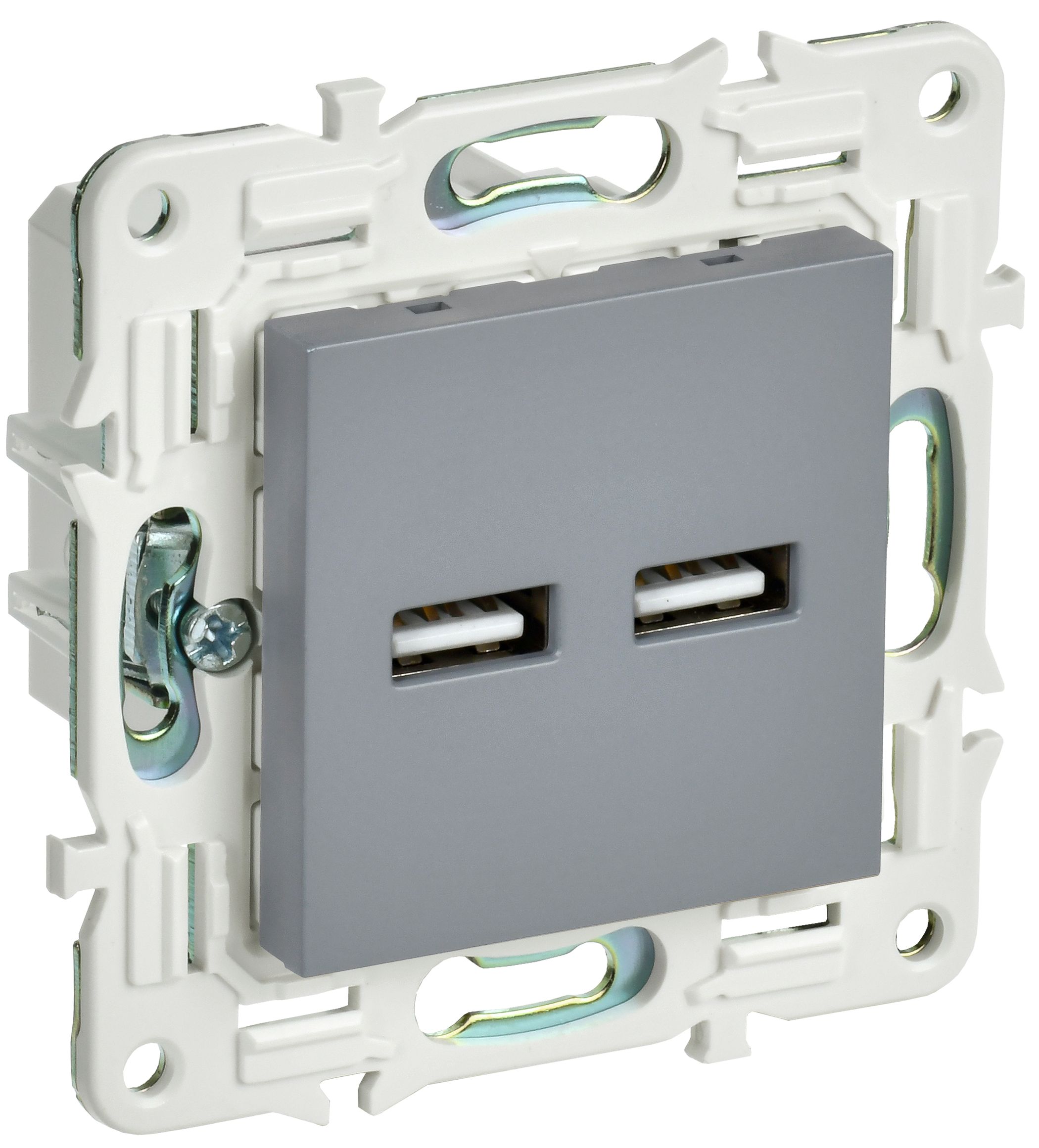 IEK SKANDY Серый Розетка USB A+A 3,1А SK-R15Gr
