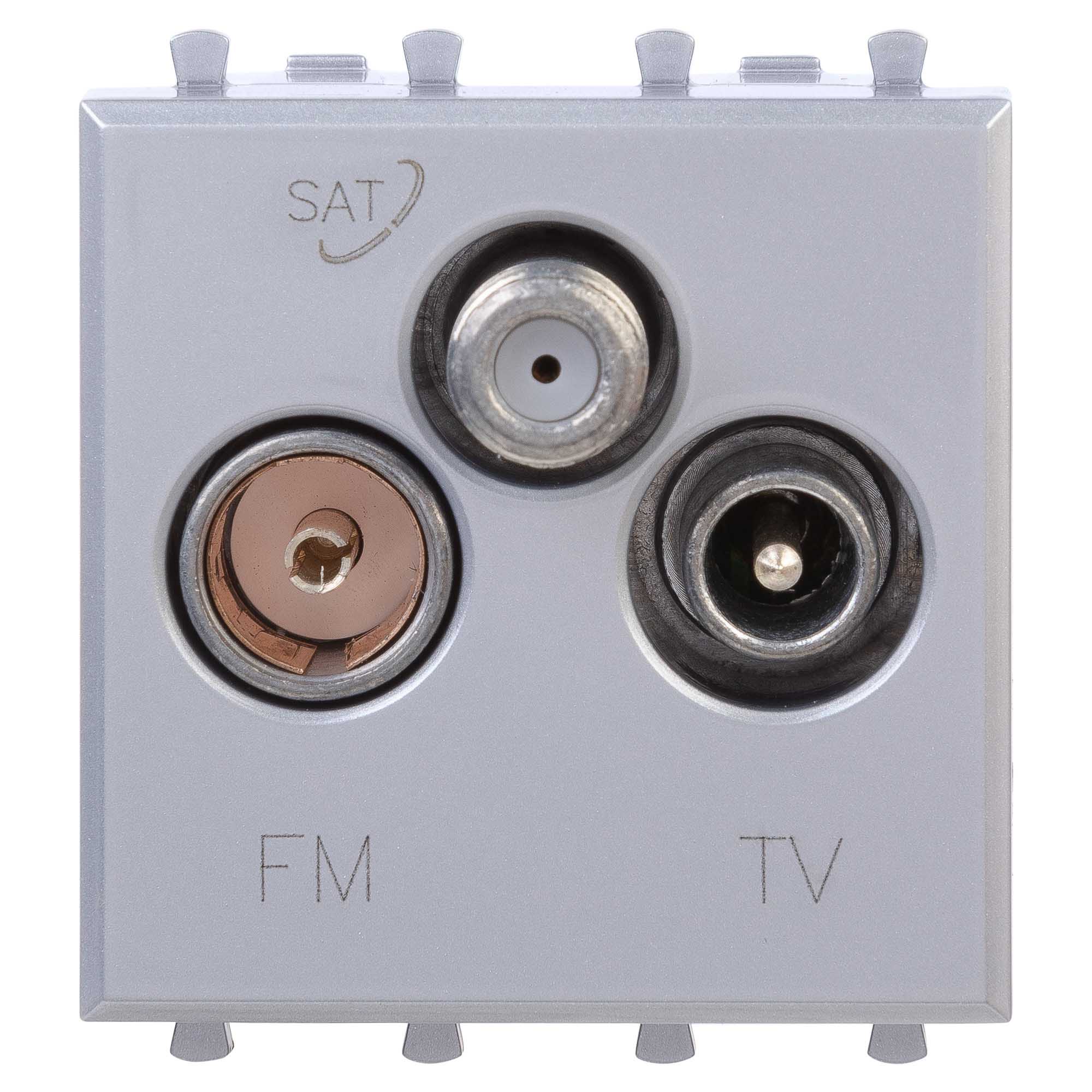 DKC Avanti Закаленная сталь Розетка TV-FM-SAT 2 модуля