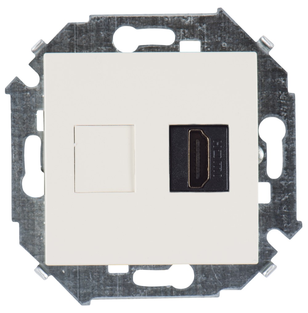 Simon 15 Слоновая кость Розетка для подключения HDMI-разъёма аудио/видео, v1.4, тип А