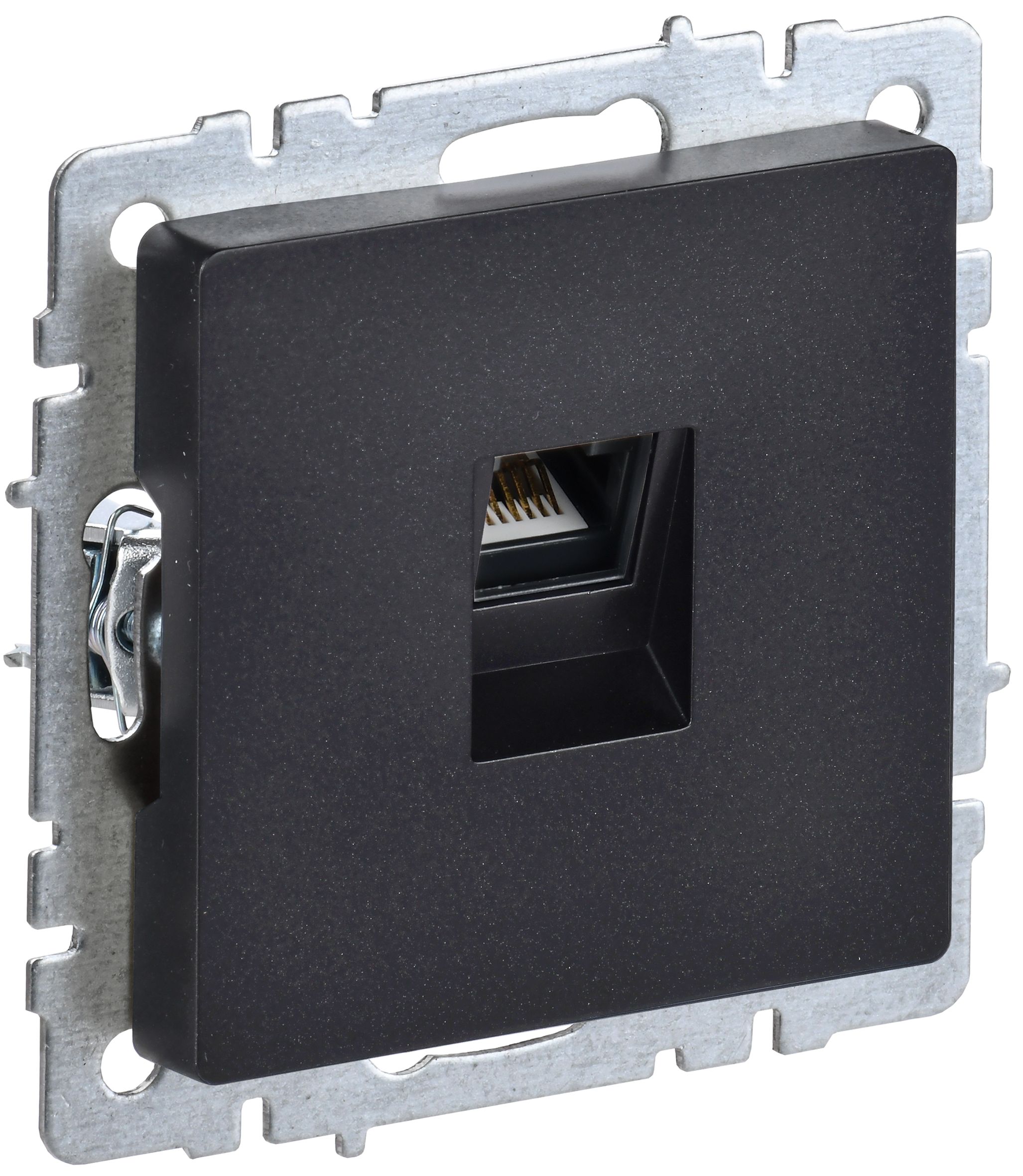 IEK BRITE BASE Черный Розетка комп. RJ45 кат.6 РК11-БрЧ