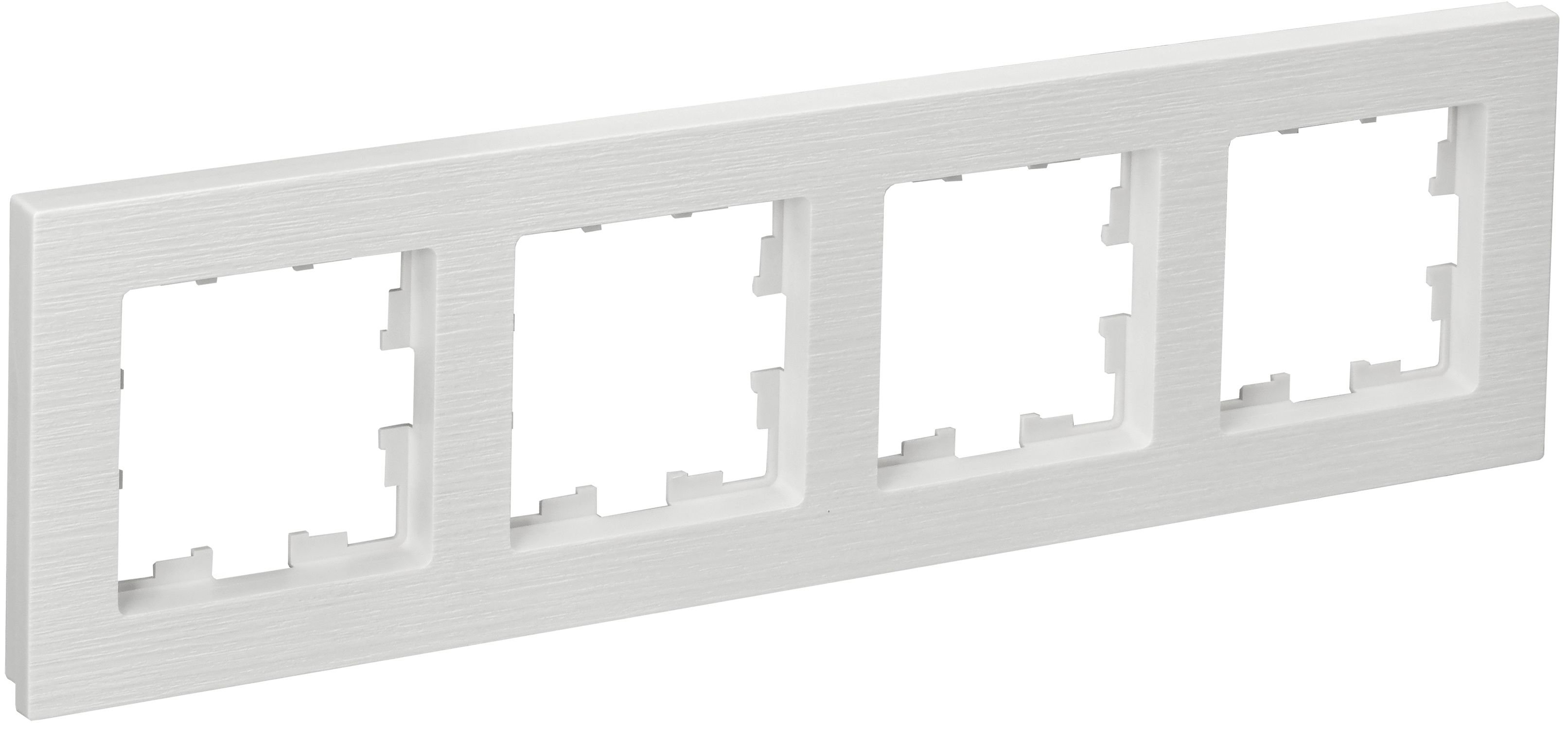 IEK BRITE DECOR Белый рифленый Рамка 4-м РУ-4-Бр