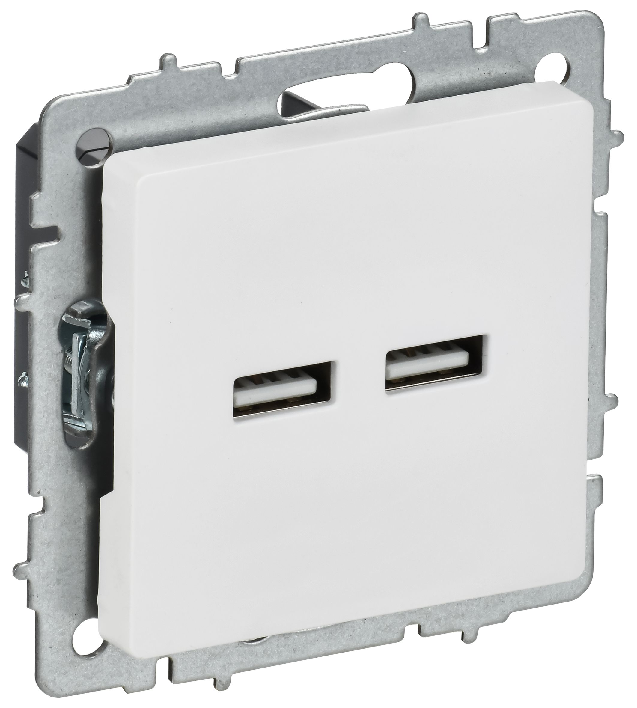 IEK BRITE Роз. USB A+A 3,1А РЮ10-1-БрАБ а/б