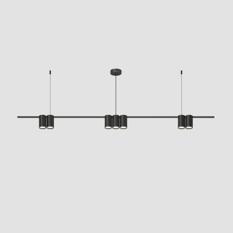 Denkirs DK4063-BK Подвесной светильник ORBIT, IP20, 7xGU10 LED до 15 Вт, черный матовый, алюминий
