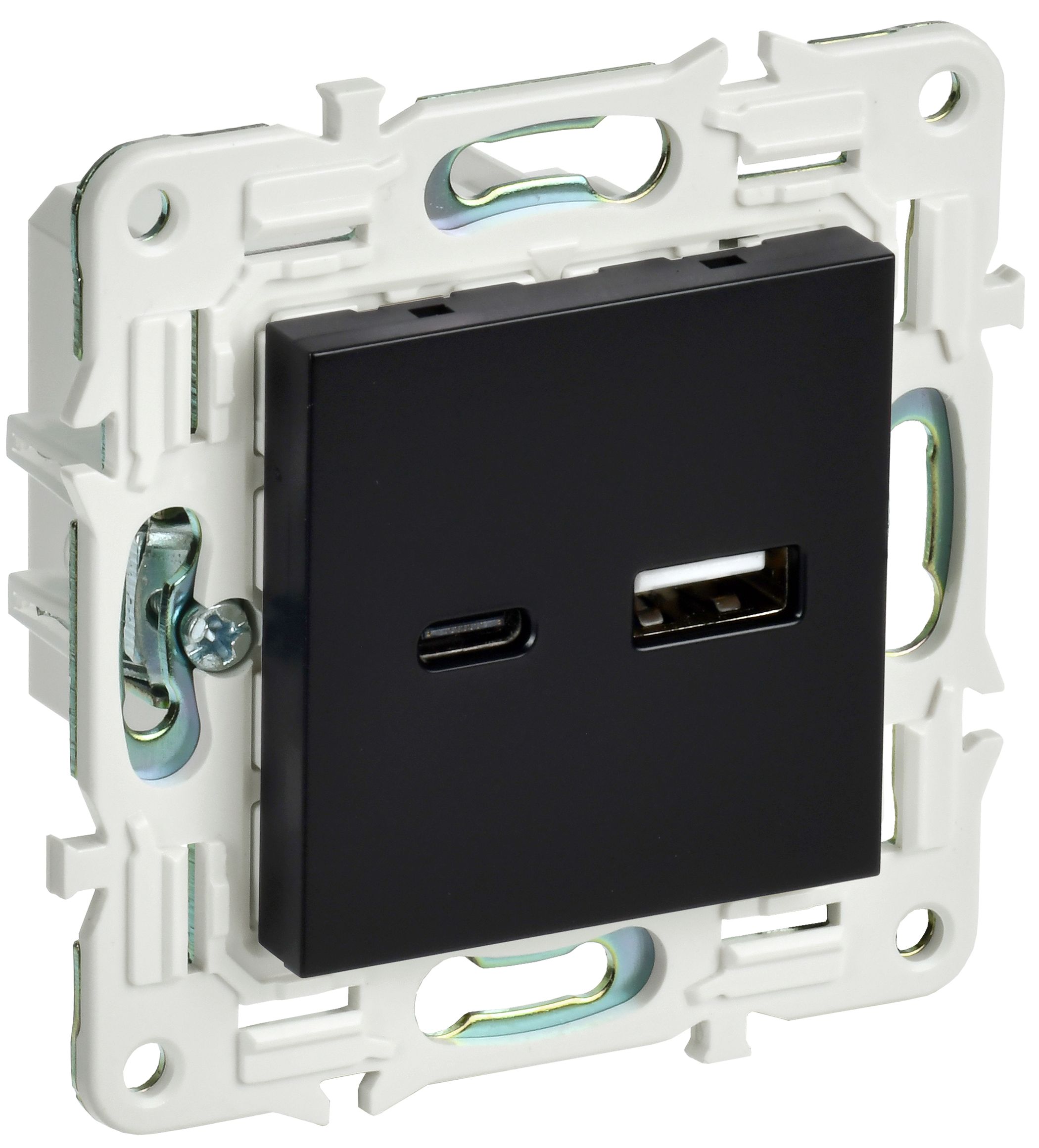 IEK SKANDY Черный Розетка USB A+C 18Вт SK-R13Bl