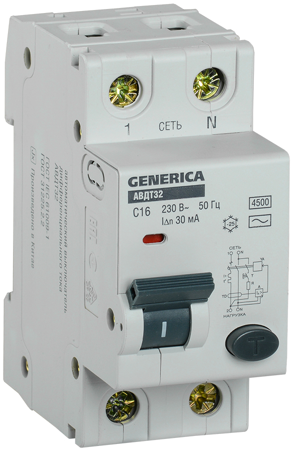 IEK GENERICA Диф.автомат АВДТ 32 C16